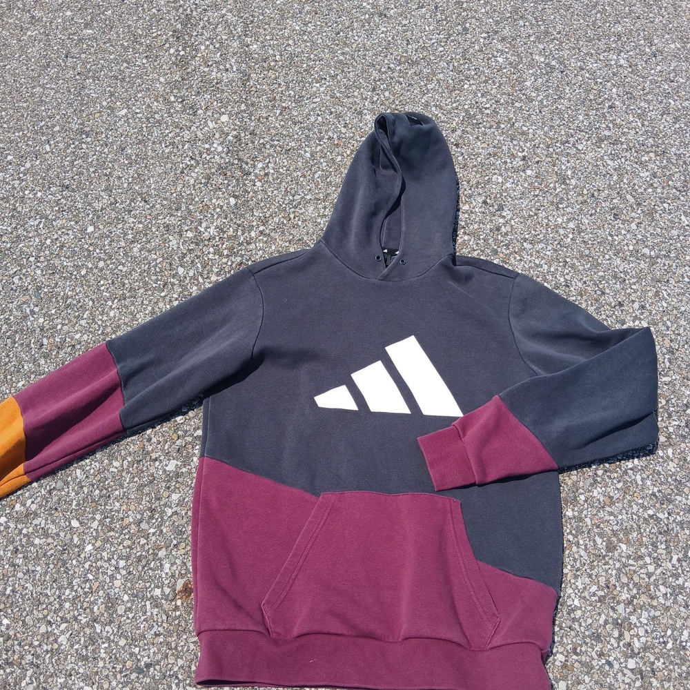 Adidas Hoodie Mens Medium Multicolor Primegreen Fleece Pullover Sweatshirt Logo